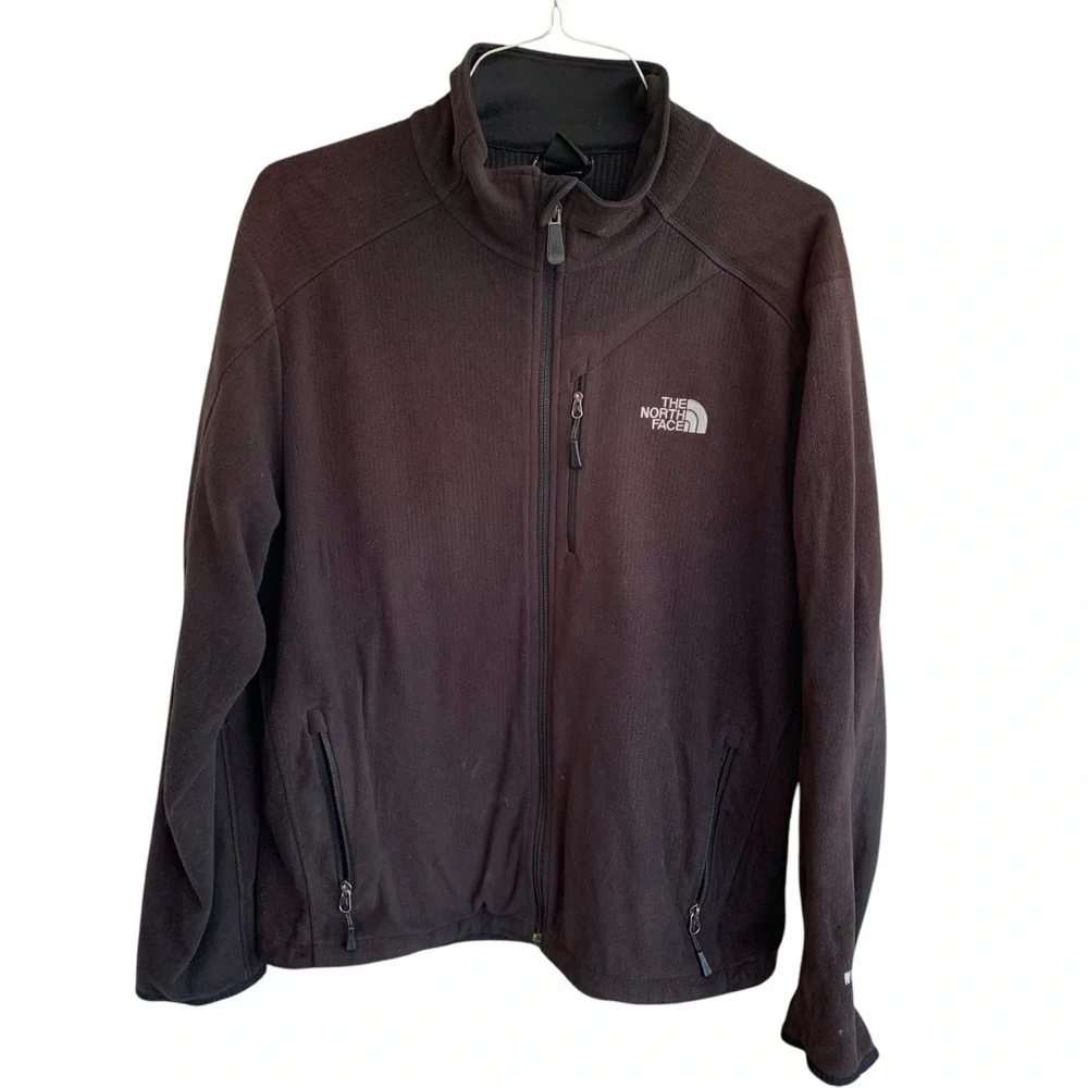 Men's Large The North Face Windwall Jacket Black Full Zip Softshell Coat